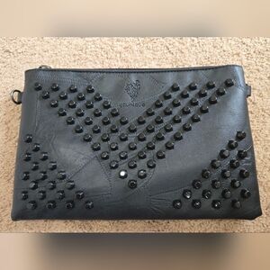 Younique Black Studded Leather Purse